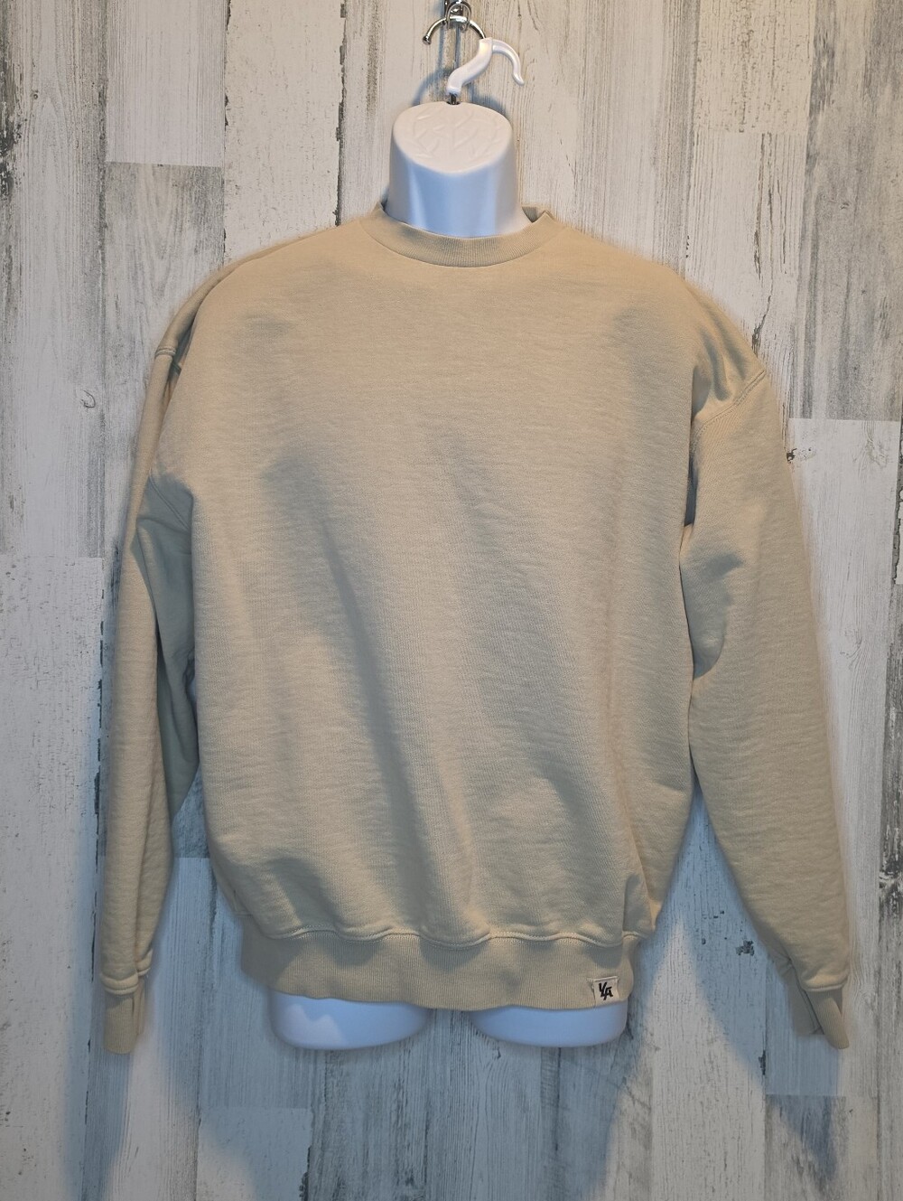 YoungLA Crewneck Sweatshirt Mens S Beige Tan 100% Cotton Oversized Gym YLA